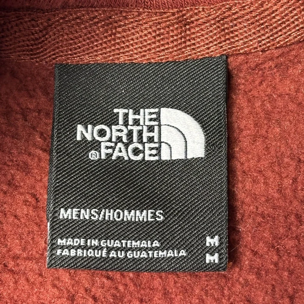 The North Face Bear Graphic Hoodie Mens M Rust Red Pullover Sweatshirt